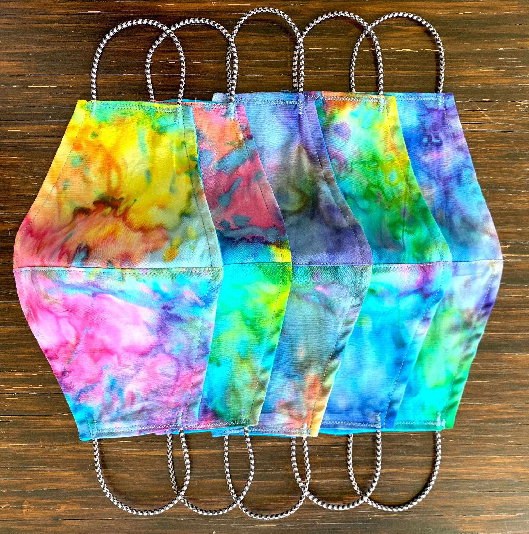 handmade fabric face mask face cover youth children tie dye